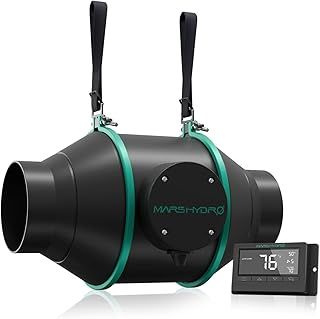MARS HYDRO 4 Inch Inline Duct Fan with Temp Digital Controller Exhaust Fan for Grow Tents Hydroponics