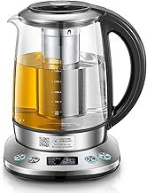 Smart Glass Tea Kettle, FOHERE Variable Temperature Kettle, 2200W Tea Pot with 6 Temperature Control Presets, 2 Hours Keep Warm, 1.7 Liter Electric Kettles with Removable Tea Infuser