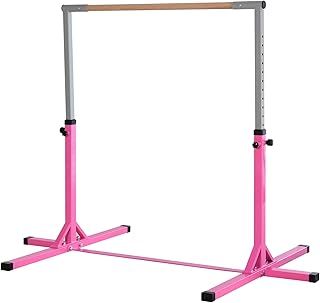 HOMCOM Height Adjustable Gymnastics Horizontal Bar For Kids Home Gym Training Children Junior Kip High Bar Fitness