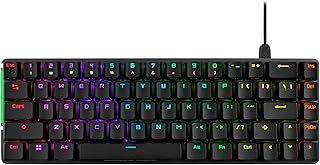 ASUS ROG Falchion Ace 65% RGB Gaming Mechanical Keyboard, Lubed ROG NX Red Switches & Switch Stabilizers, Sound-Dampening Foam, PBT Keycaps, Wired with KVM, Three Angles, Cover Case-Black, UK Layout