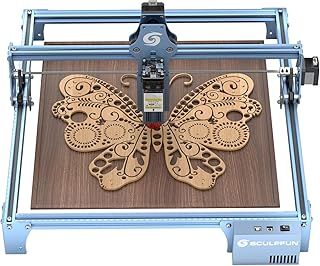 SCULPFUN S9 La-ser Engraver, High Precision Desktop Engraving Machine, Deep Cutting for 6mm Plyood, 0.06mm Ultra-Fine Compressed Spot Cutting Machine, Eye Protection Fixed-Focus