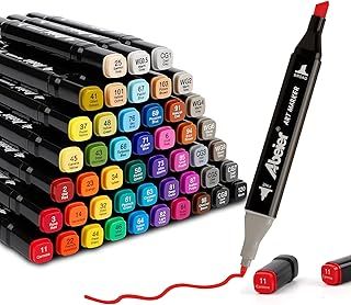 Alcohol Markers Set,48 Colors Permanent Art Markers Set,Alcohol Based Dual Tip Drawing Sketch Markers for Adults & Kids Painting, Coloring, Sketching, Highlighting,Underlining and Drawing…
