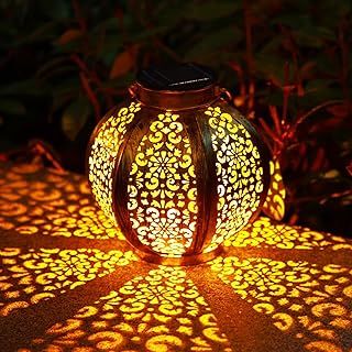 OxyLED 2 Pack Solar Lanterns for The Garden, Solar Garden Lamps Hanging Lantern IP44 Waterproof LED Solar Decorative Landscape Lighting for Patio Backyard Pathway Warmwhite