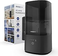 Humidifiers for Bedroom, Cool Mist Humidifier for Home Plant and Baby Nursery, Quiet Ultrasonic Humidifier with 360° Nozzle, Auto Shut-Off, Filterless, Black