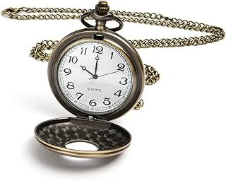Vicloon Modern Quartz Pocket Watch with Chain - Roman Numerals Stylish Design for Birthday, Anniversary, Christmas, Father's Day