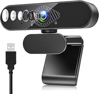 USB Webcam, 1080P Streaming Webcam with Microphone for PC,MAC, Laptop, Plug and Play Web Camera for Youtube,Skype Video Calling, Studying, Conference