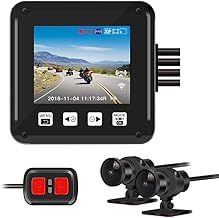 VSYSTO Motorcycle Dash Cam, HD 1080P Motorbike Camera Front and Rear, Dual Lens 150° Wide Angle Waterproof Sports Camera, 2 Inches Screen Motorcycle DVR Recorder, WiFi, G-Sensor, Night Vision
