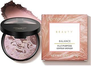Baked Balance Color Correcting Mineral Powder Foundation, Fine Shimmer Pearl Marble Finishing Foundation Finishing, Oil Control and Even Skin Tone Bronze Marble Baked Foundation, Natural Makeup Effect