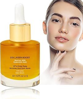 Collagen Boost - Collagen Serum For Face Serum - Serum Face With Collagen, Organic Aloe Vera, Vitamin C - Greasy - Lighten Dark Spots,Anti Aging & Wrinkle - For Youthful, Radiant & Dewy Skin,Pack of 1