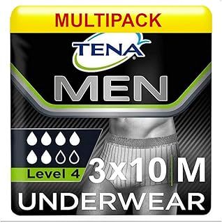 Tena Men Premium Fit Protective Underwear Level 4 - S/M (3 Packs of 10)