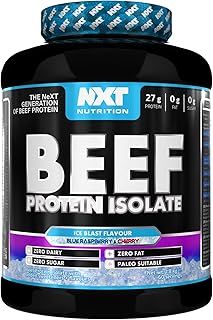 NXT Nutrition Beef Protein Isolate Powder - Protein Powder High in Natural Amino Acids - Paleo, Keto Friendly - Dairy and Gluten Free - Muscle Recovery | 1.8kg | Ice Blast