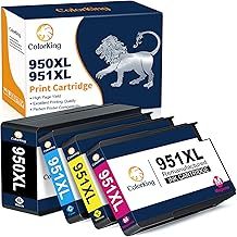 ColorKing Compatible 950 951XL Ink Cartridges Replacement for HP 950XL 951XL Combo Pack for HP Officejet Pro 8600 8610 8620 8100 8615 8625 8630 8640 251dw 276dw (Black, Cyan, Magenta, Yellow, 4 Pack)
