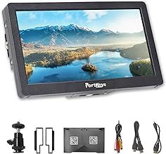 Portkeys HD7H 7 inch Camera Monitor 1000 Nits High Brightness Field Monitor with Anti-Blue Light Frosted Screen Built-in Loudspeaker Support 4K30p HDMI Signal input