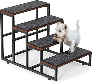 CADUKE Dog Stairs for Small Dogs, 4-Step Dog Steps for Sofa & Bed, Non-Slip Pet Stairs, Easy Climb Pet Steps for Small Medium Dogs and Cats, 40 * 60 * 43cm