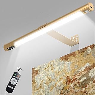 Picture Lights for Wall,Wireless LED Wall Light with Remote Control, Motion Sensor Lights with 3 Lighting Modes & Timer,14.25” Rechargeable Wall Light for Artwork Mirror Cabinet Kitchen