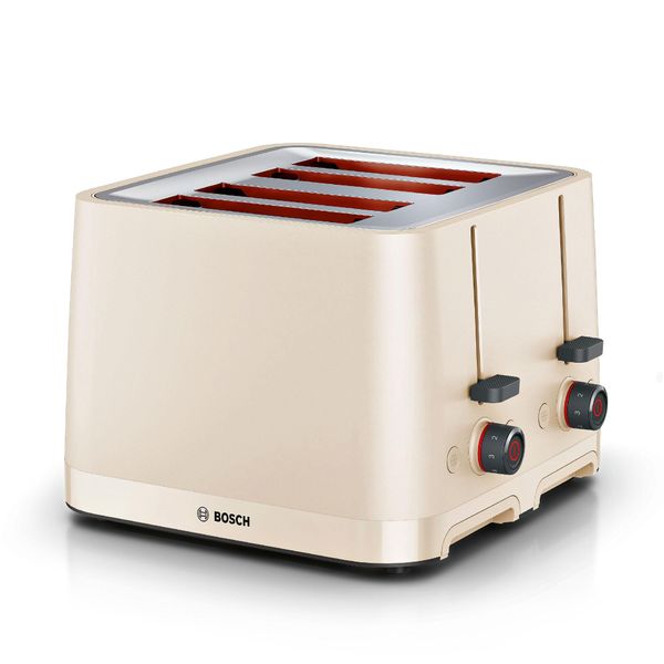 Bosch MyMoment Infuse Stylish 4-Slice Toaster, TAT3M147GB, Matte Cream