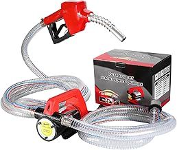Pindex Electric Diesel Transfer Fuel Pump with Hose 12V 175w,Diesel Electric Fuel Transfer Pump Oil Dispenser with Induction Self-Sealing Oil Filler,50 L/min