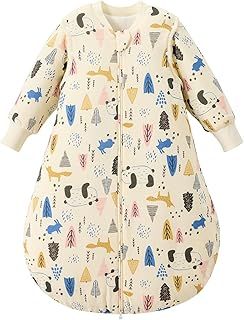 Duomiaomiao Baby Sleeping Bag 2 Pack 0.5 Tog Sleep Sack, Baby Summer Sleeping Bag 100% Cotton Baby Wearable Blanket Unisex Toddler Newborn Sleep Bag 18-36 Months, Bunny&Foxes