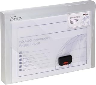 Snopake A4 DocBox Clear 25 mm Box File with Push Lock (Pack of 1) Ref 12849