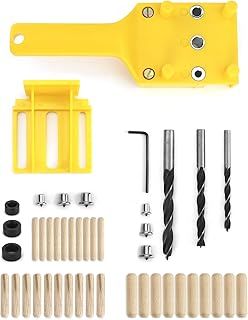 44 Pcs Woodworking Positioning Pin Fixture Kit, Dowel Jig Kit, Handheld Wood Drilling Positioning Pin Hole Saw Tools, 6mm / 8mm / 10mm