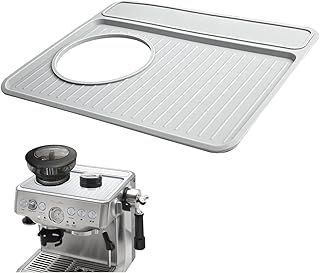 Coffee Machine Mat for Sage 870/875/880, Anti-Scratch Reusable Silicone Non-Slip Espresso Mat, Waterproof Heat Resistant Top Pad for Sage Barista Express Coffee Machine Accessories (Grey)