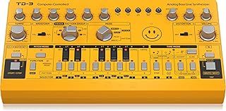 Behringer TD-3-AM Analog Bass Line Synthesizer with VCO, VCF, 16-Step Sequencer, Distortion Effects and 16-Voice Poly Chain, Compatible with PC and Mac