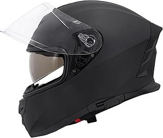 Zorax ZOR-808 Matt Black M (57-58cm) Double Visor Full Face Motorbike Motorcycle Helmet ECE 2206 Road Legal