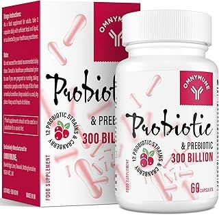 Probiotics for Women - 300 Billion CFU, 12 Diverse Strains + Prebiotic - Women's Probiotics for Daily Digestive, Vaginal & Urinary Health, Immune Support, 60 Capsules