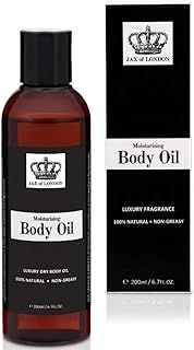 Jax of London Oud Wood Fragrance Body Oil, 200ml Moisturising Massage Oil for Skin, Body Oil for Dry Skin, Suitable for Massage, Firming, Stretchmarks Aromatherapy, and Relaxation with Amazing Smell
