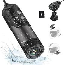 PARKVISION Bike Camera Motorcycle Helmet Camera, 4K HD Motorcycle Dashcam, IP66 Waterproof and Dustproof, Loop Recording, Smartphone Link, Rechargeable Bicycle Recorder, 64GB Card Included