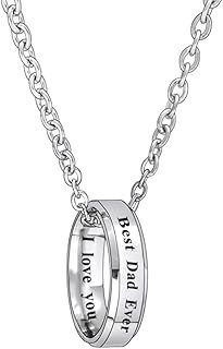 Best Dad Ever Necklace Dad Gifts From Daughter Son Daddy Necklace Father's Day Gifts Birthday Necklace For Dad…