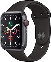 Apple Watch Series 5 (GPS + Cellular, 44mm) - Space Grey Aluminium Case with Black Sport Band (Renewed)