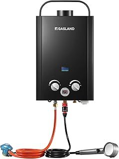 GASLAND BE158B 6L Gas Water Heater, Freestanding Tankless Hot Shower System with Portable Handle, Instant LPG Water Boiler for Campervan Shower Road Trip Hot Tap Lpg Shower