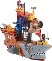 Fisher-Price Imaginext Shark Bite Pirate Ship, playset with pirate figures and accessories for preschool kids ages 3 to 8 years, DHH61