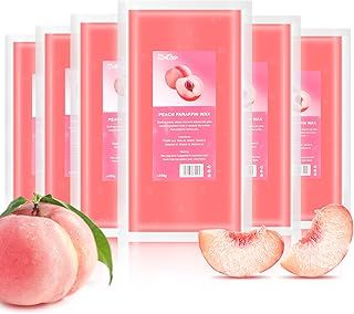 Paraffin Wax Peach 2700g, Paraffin Wax for Hands and Feet Aesthetic Treatments Moisturizing Deeply Hydrates, Paraffin Wax Block Set 450 x 6 pcs for Family, Elderly
