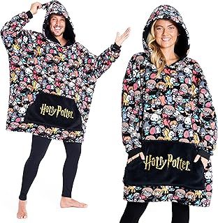 Harry Potter Oversized Blanket Hoodie for Women Men and Teens, Fleece Wearable Blanket
