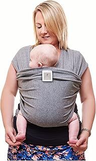 Baby Sling Wrap Premium Baby Carrier Newborn to Toddler - Original Stretchy Baby Wrap Carrier | One Size Fits All | Cozy & Soothing for Babies | Neutral Grey by Funki Flamingo