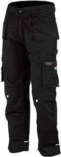 Men Pro-11 Work Trousers Black - Heavy Duty Safety Combat Cargo Pant - Multi Pockets & Knee Pad Pockets - Triple Stitched -Durable Work wear
