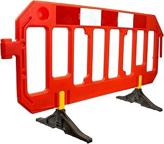 Chapter 8 Traffic Management Road Safety Barrier - 2 Metre in Orange - Temporary Pedestrian Safety for Events, Schools, Businesses, Road Works - Freestanding with 360° Swivel Feet For Easy Stacking