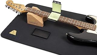 Guitar Work Mat and Neck Rest Support Cradle - Guitar Cleaning Kit For Repair and Maintenance of String Instruments – Complete with Guitar String Cleaner Tool