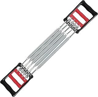 sourcingmap Chest Arm Expander, Adjustable Exercise Springs Resistance Bands for Men, Home Fitness Equipment with 5 Metal Spring for Home Gym Muscle Training Exerciser 1 PCS, Red Black
