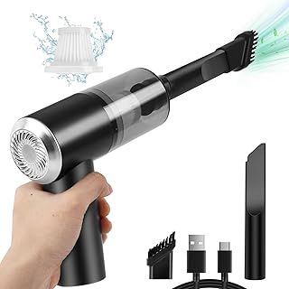 Rechargeable Keyboard Vacuum Cleaner Cordless, 42W 3.5Kpa Powerful Hand Held Desk Vacuum Cleaner（with LED Light）,Usb Mini Hoover for Car,Pet,Pc,Computer,Laptop,Desktop,Keyboard Cleaning