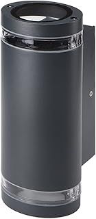 LASIDE Outdoor Wall Lights, Anthracite Grey GU10 UP Down Outside Electric, IP44 Waterproof Aluminium Garden Lights Mains Powered for Patio, Terrace, Balcony, Porch, Garage