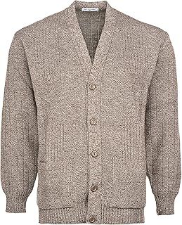 Mens Knitted Cardigan Classic Style Cardigans V Neck Button Jumper Plain Coloured