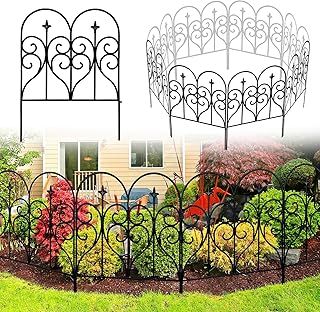 Thealyn Decorative Garden Fence 81cm (H) x 3m (L) Fence Panels Rustproof Metal Dog Fence Animal Barrier, Garden Fencing Panel Border for Yard Patio Flower Bed