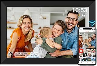 Digital Photo Frame, WiFi 10.1 Inch Digital Picture Frame, 1280x800 IPS LCD Touch Screen, Built in 32GB Memory Auto-Rotat, Share Moments Instantly via Frameo App from Anywhere, Black