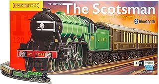 Hornby Train Set - The Scotsman Digital TT Gauge Model Railways Set, Sound Fitted Starter Electric Model Train Kits with App Control - Steam Engine Model Building Kits, 1:120 Scale Model Train Gifts