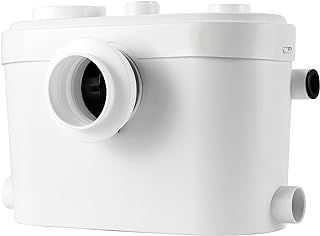 Macerator Pump P750A for Sanitary Toilet Shower Sink Waste 3 in 1 Carbon Filter IP55 Rated 750 Watt, White, M