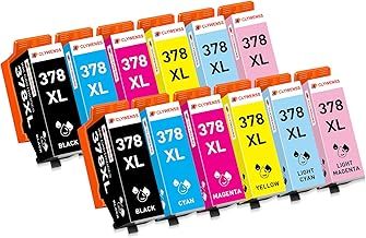 Clywenss 12-Pack 378XL Ink Cartridges Multipack Compatible with Epson 378XL 378 XL for Expression Photo XP-8700 XP-8500 XP8700 XP8500 XP-8505 XP-8600 XP-8605 XP-8800 XP-8805 Printer (BK C M Y LC LM)