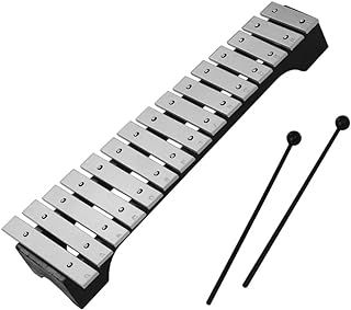 summina 15-Note Xylophone Glockenspiel Wooden Base Aluminum Bars with Mallets Percussion Musical Instrument Gift with Carrying Bag